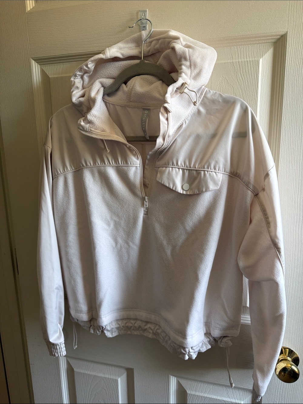 Athleta white quarter Zip-Neck Hoodie
